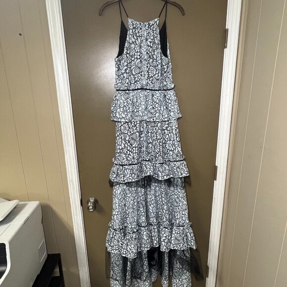 NWT Zac Posen Light Blue Tiered Lace Maxi Dress - Size 4 - Picture 10 of 13